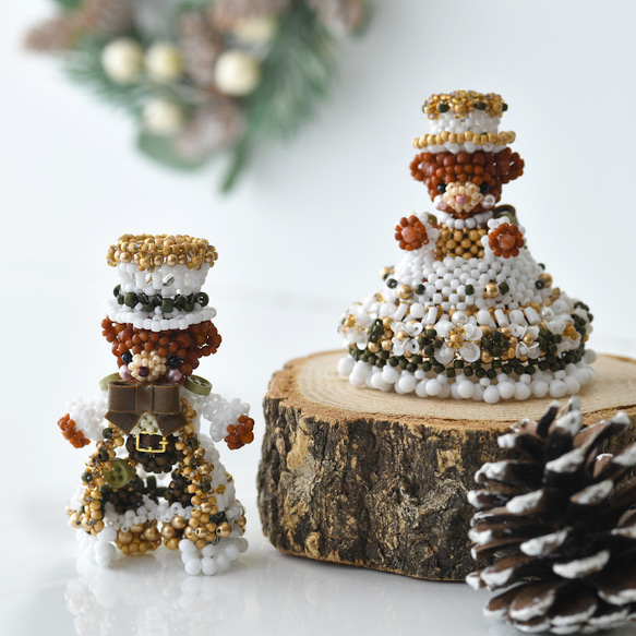 【手作りキット】パーティーテディベアクリスマスセット～Millie・Theodore～ 3枚目の画像