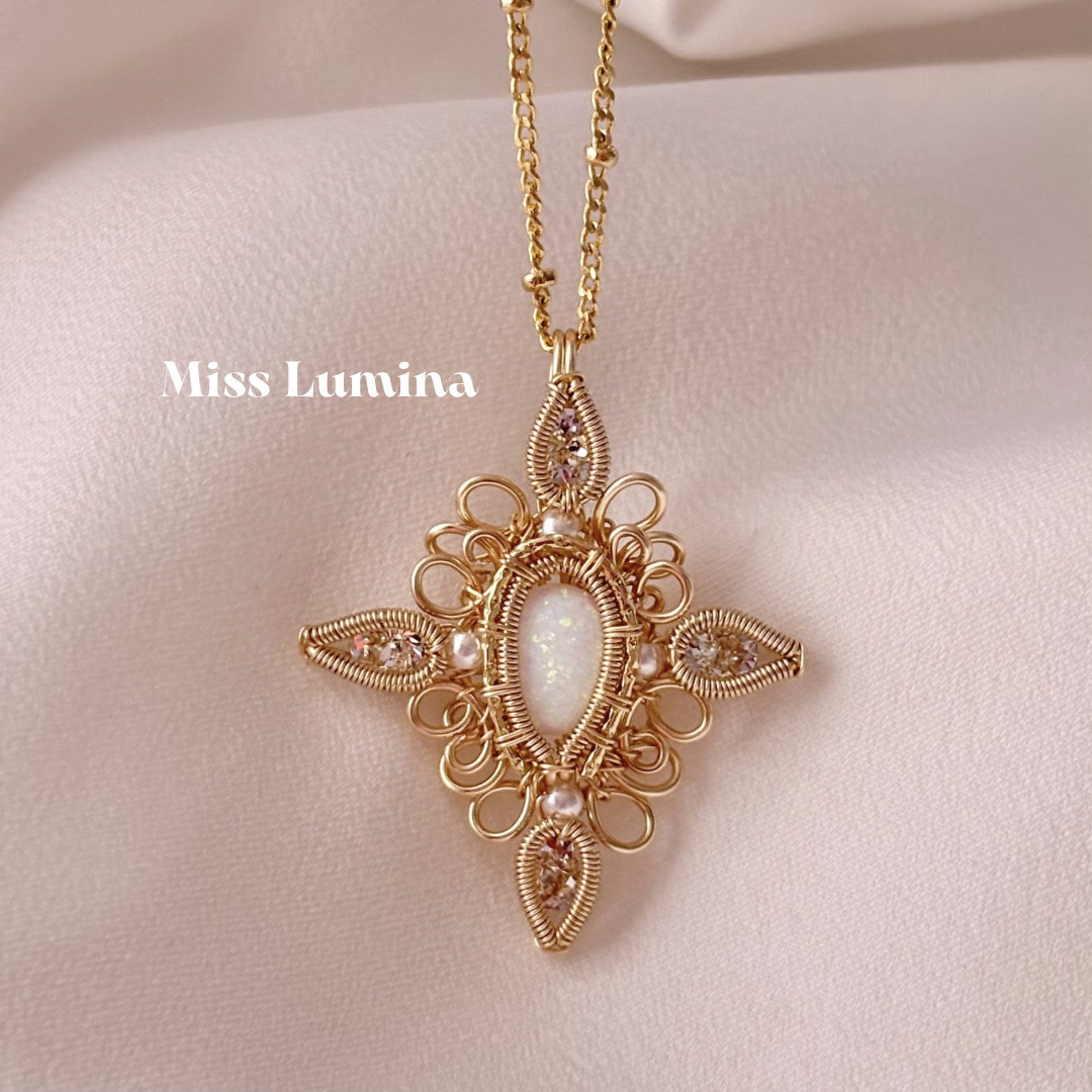 ルミナ サンクタ 京都オパール ワイヤージュエリー ネックレス トップ