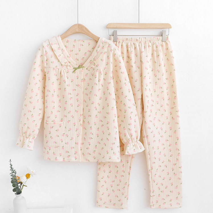 綿100％  長袖 秋冬 パジャマ  部屋着 敏感肌