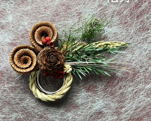 専用＊迎春2026 つぶつぶ実もの　アンティーク 正月飾り(ドライ) 実物を束ねた 正月飾り｜自然素材の迎春【しめ縄／しめ飾り】2026新作