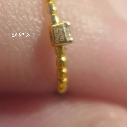 K18天然一粒ダイヤモンドリング18金ゴールド指輪 華奢 細身上品 お守り