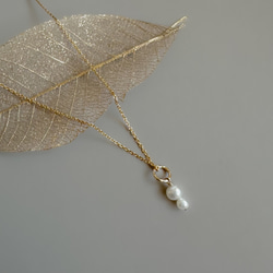 Creema限定新春福袋〈竹〉3点セット 淡水パール ピアス＆ネックレス＋チャーム /イヤリング・シルバーカラーあり 3枚目の画像