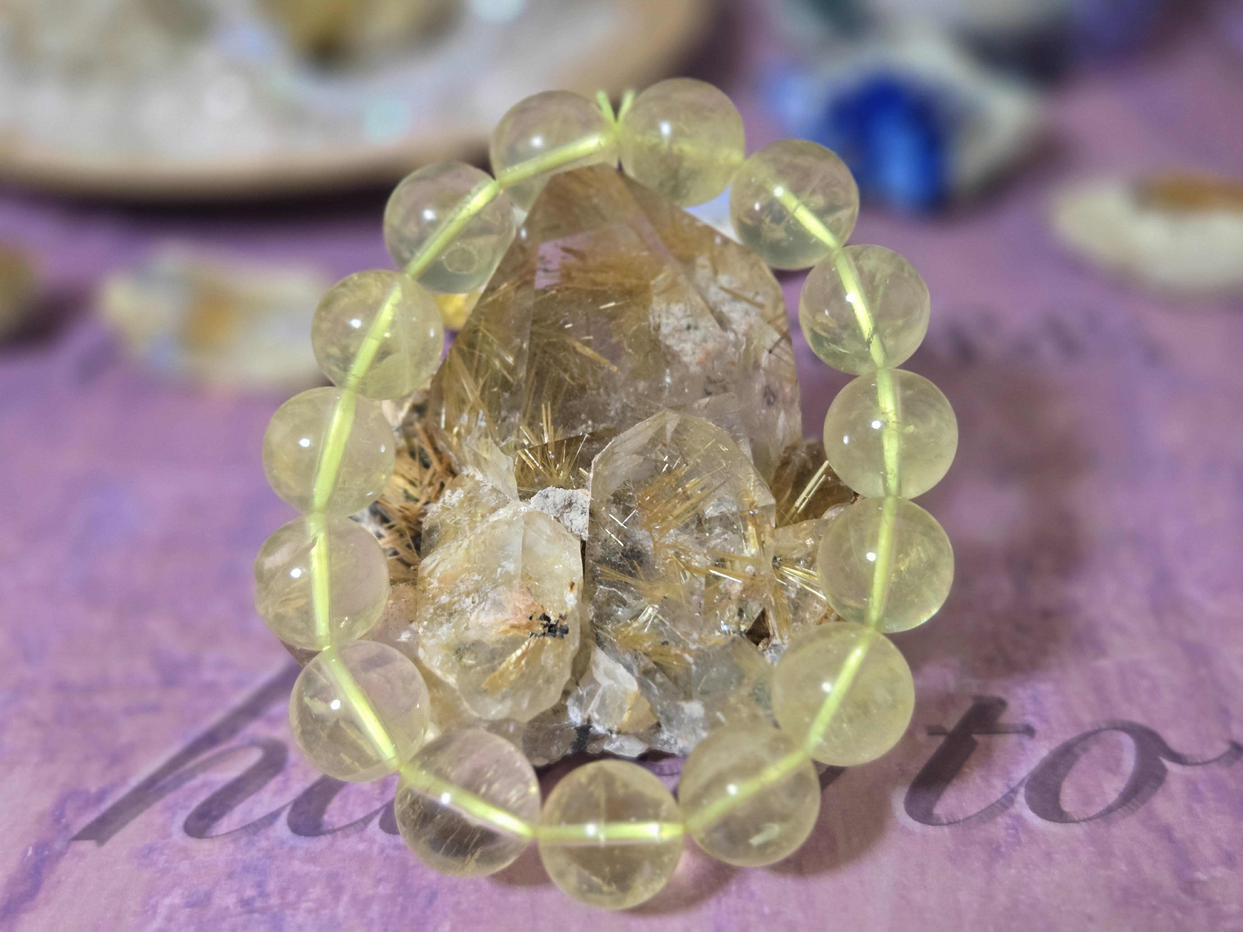 天然石ブレスレット(レモンクォーツ)