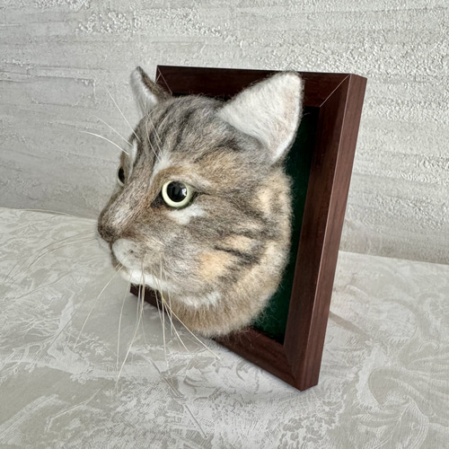 ひつじのまど「猫のお顔フレーム」オーダーメイド 羊毛フェルト 羊毛