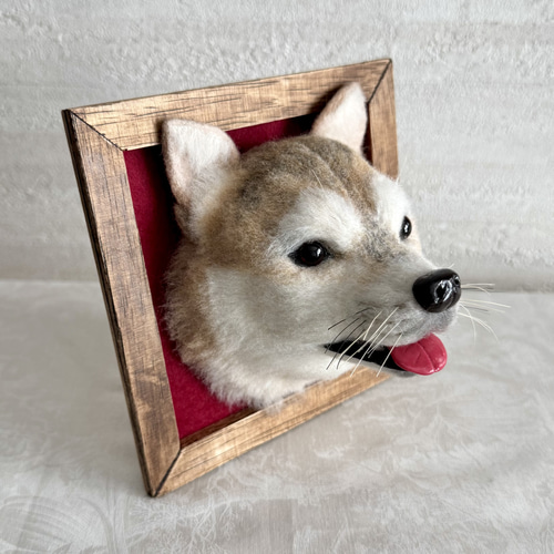 ひつじのまど「犬のお顔フレーム」オーダーメイド 羊毛フェルト 羊毛