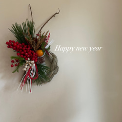 Freshお正月飾り〜ヒカゲノカズラ＆南天＆ひょうたん〜C しめ縄