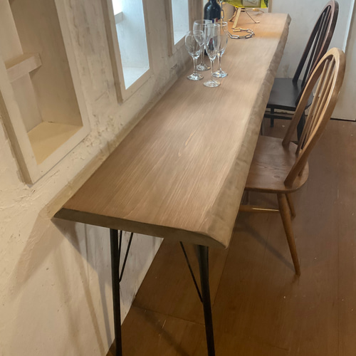 1枚板　ヒノキ　カウンターテーブル 売りきれました。 w2010ヒノキ 一枚板 ヒノキ カウンターテーブル