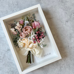 イニシャルオブジェ(白)日付け入りフラワー3点セット その他オーダー