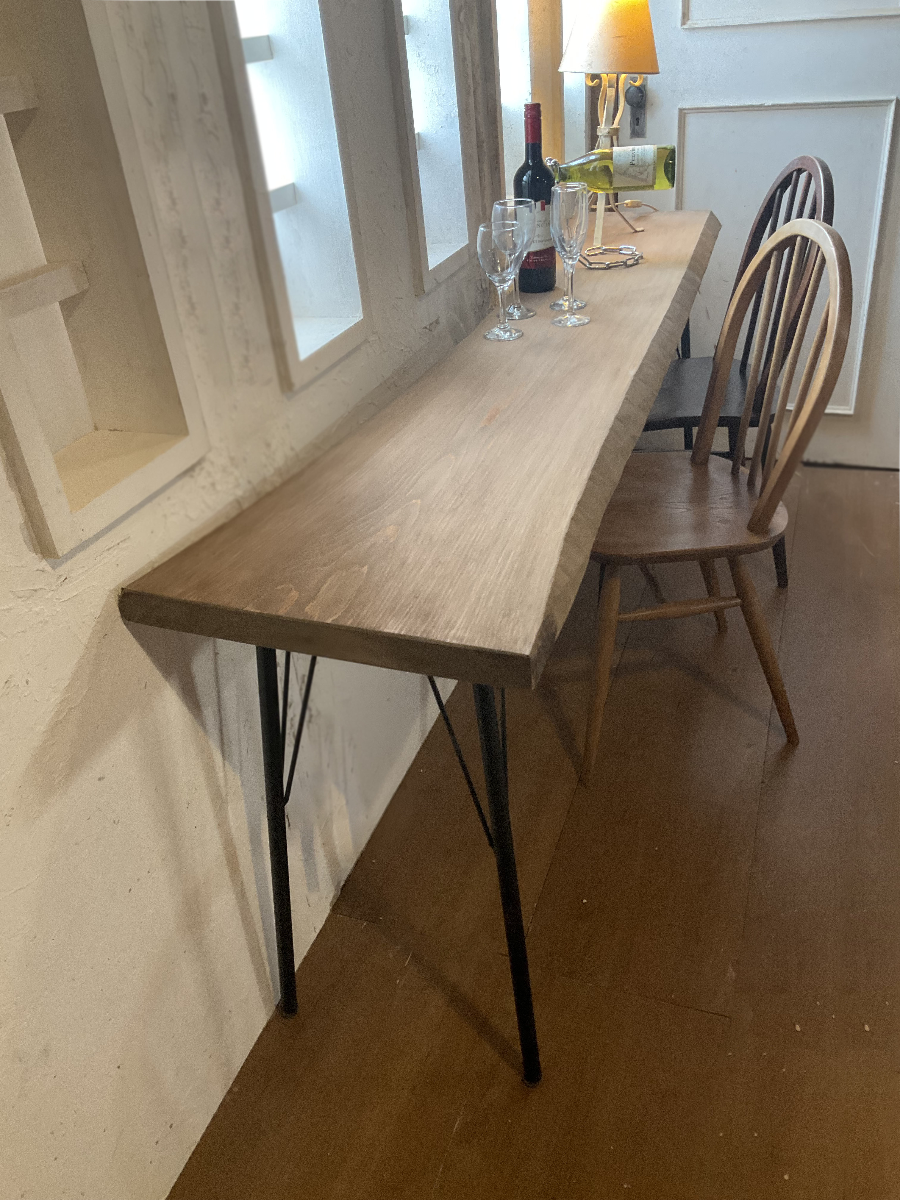 w1825ヒノキ一枚板　#ネイルデスク　#ネイルテーブル　一枚板　カウンターテーブル　ダイニングテーブル