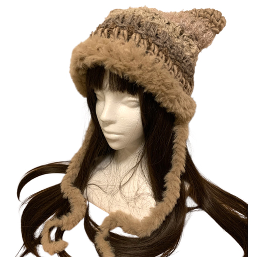 期間限定特別価格‼️】猫耳ニット帽 猫耳帽子 ニット帽 ボンネット