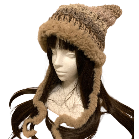 期間限定特別価格‼️】猫耳ニット帽 猫耳帽子 ニット帽 ボンネット