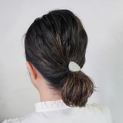 TH-102 | Mino Ware 復古瓷磚髮圈（雪景圖案，皮革飾面） 第7張的照片