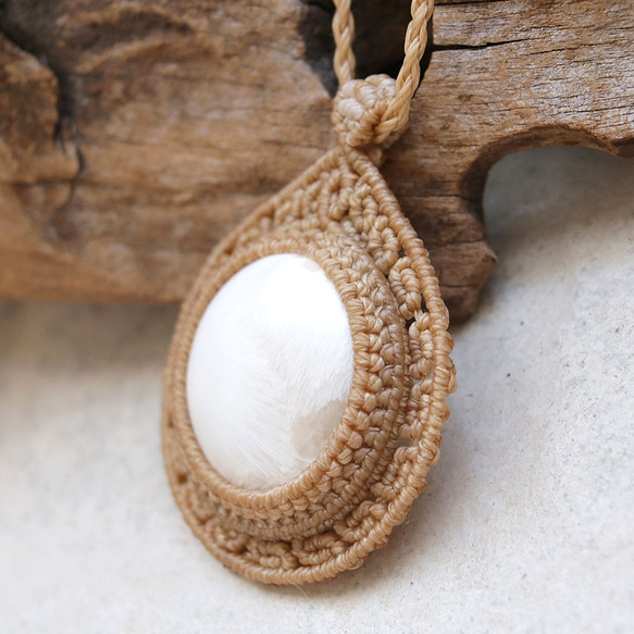 スコレサイトマクラメネックレスmac442天然石エスニックアジアンエキゾチックなアクセサリー 4枚目の画像