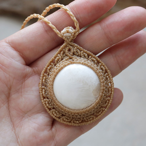 スコレサイトマクラメネックレスmac442天然石エスニックアジアンエキゾチックなアクセサリー 12枚目の画像