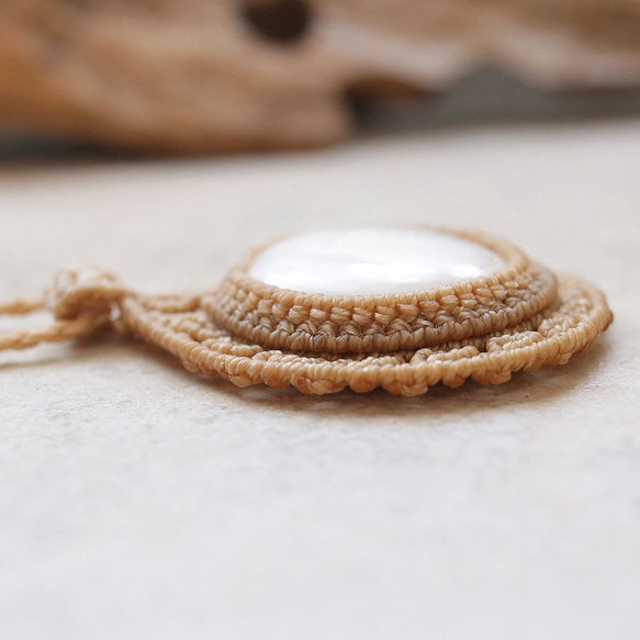 スコレサイトマクラメネックレスmac442天然石エスニックアジアンエキゾチックなアクセサリー 8枚目の画像