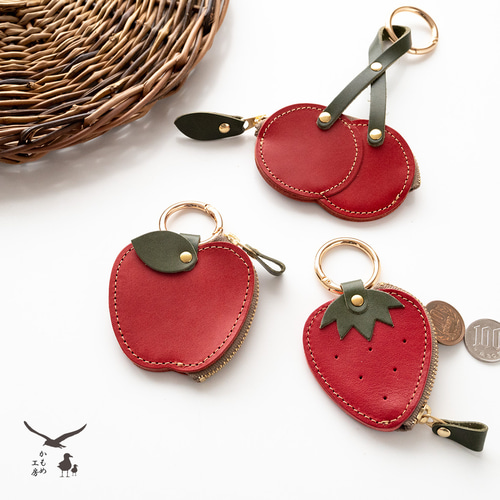 フルーツ バッグチャーム 【 Sジーンズ 】 本革 栃木レザー りんご