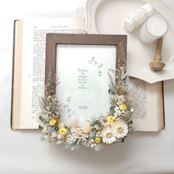 メッセージ変更可” ドライフラワーのフォトフレーム(2L版サイズ) 誕生