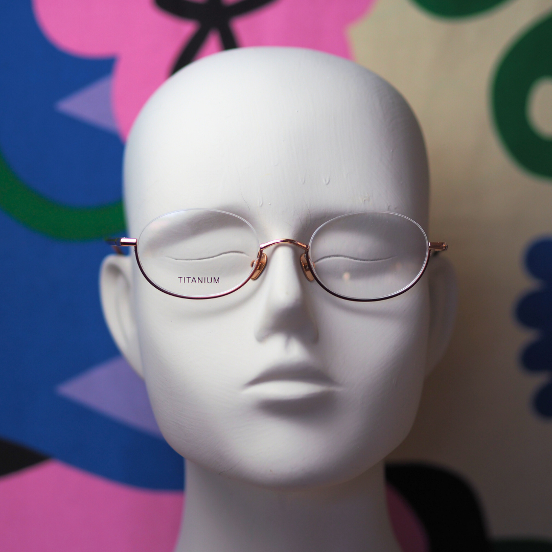 《一点もの現品限り》逆ナイロール眼鏡フレーム（アンダーリム）｜ボルドー