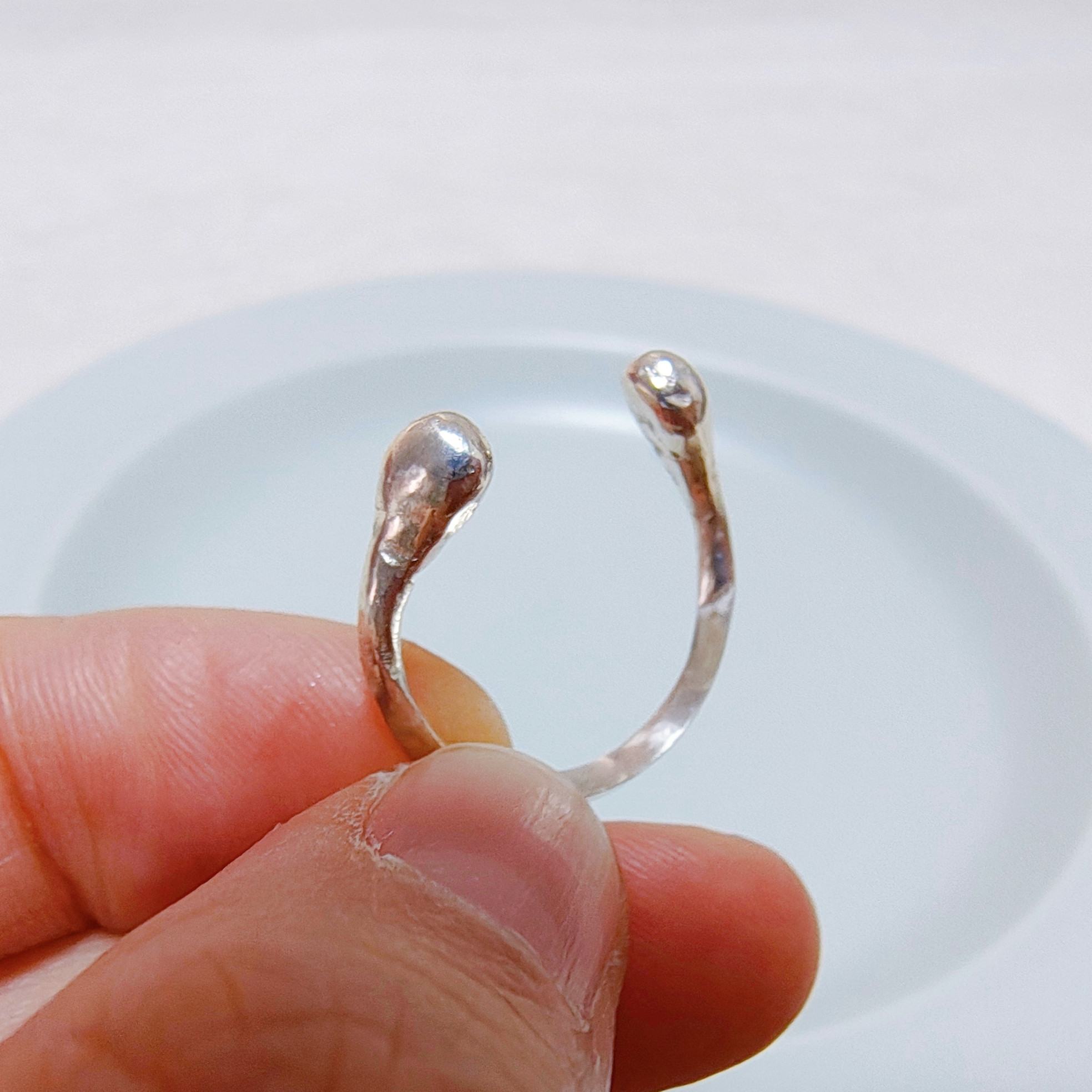 【一点物】12号 シルバーアクセサリー フリーサイズ アーム シンプル 余白 デザインリング シルバー925 SV925