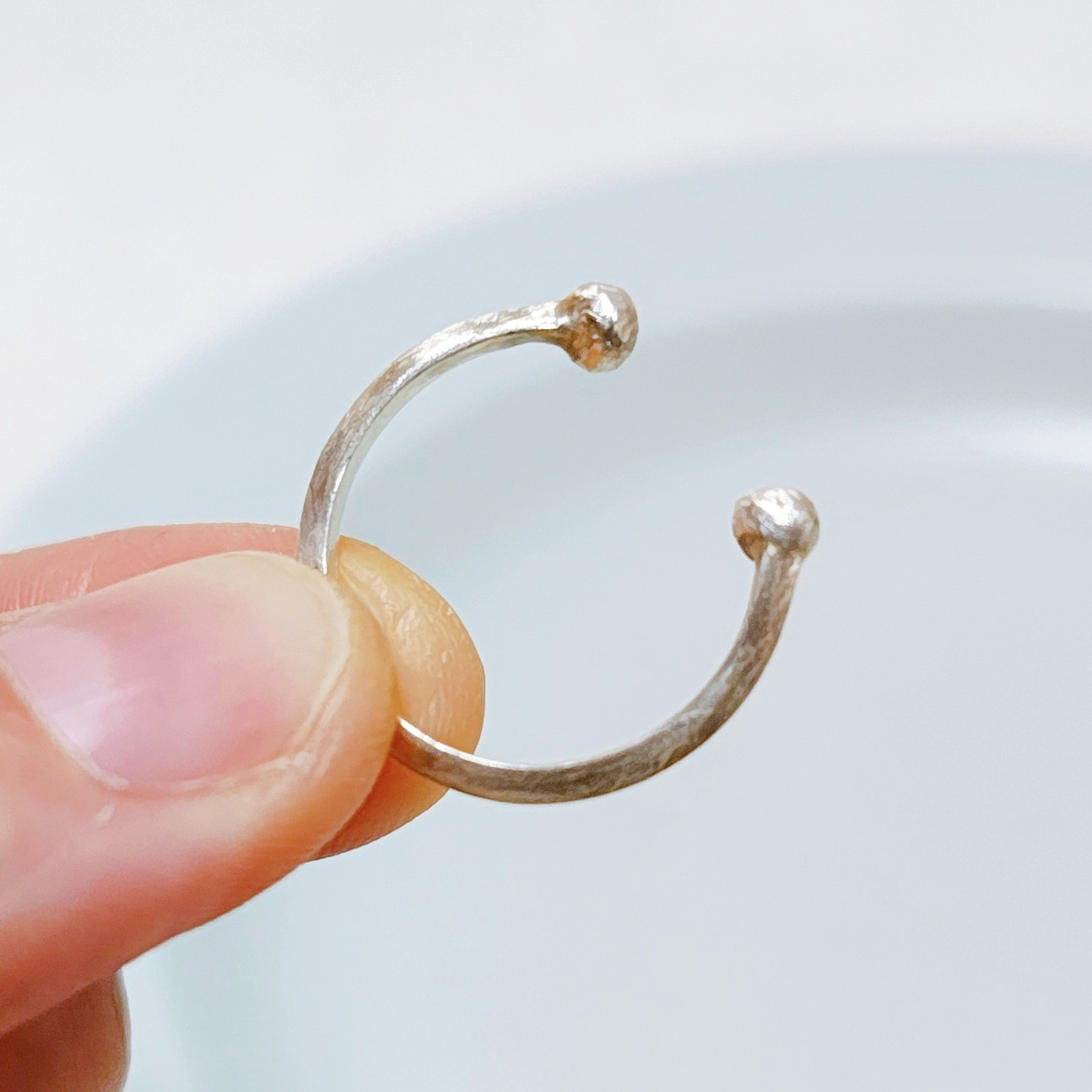 【一点物】10.5号 シルバーアクセ フリーサイズ アーム シンプル 余白 デザインリング シルバー925 SV925