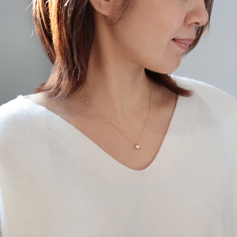 【K18ダイヤモンドネックレス】ゴールド ダイヤモンド プチネックレス プレゼント 婚約 一生ものジュエリー