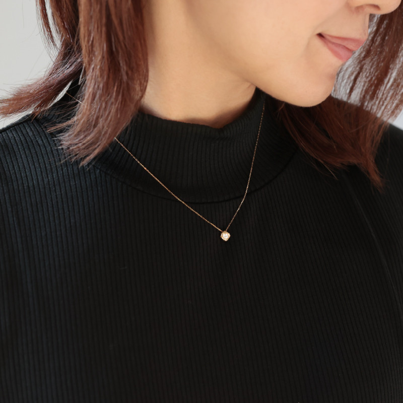 【K18ダイヤモンドネックレス】ゴールド ダイヤモンド プチネックレス プレゼント 婚約 一生ものジュエリー