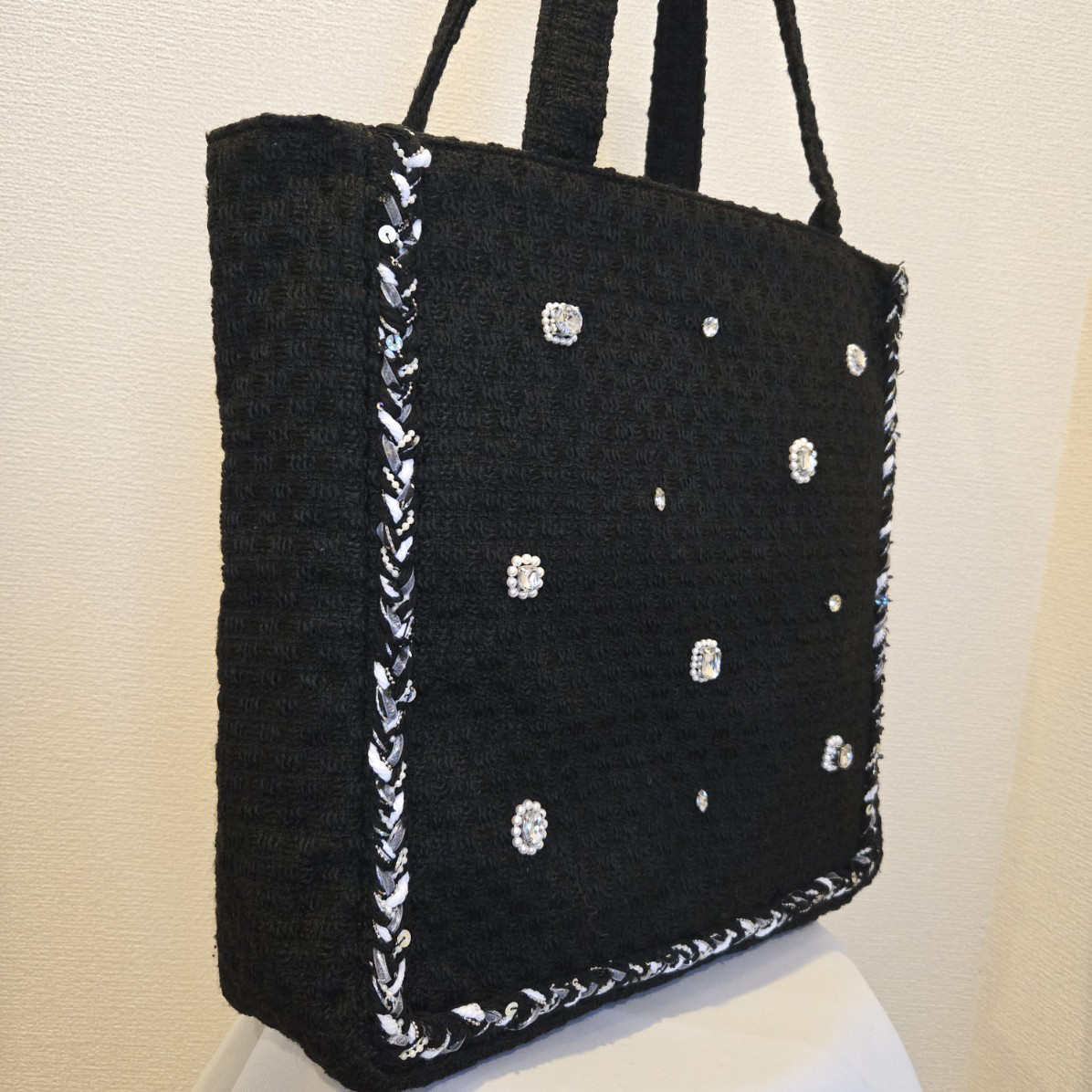 【トートバック】Lサイズ　黒ツイード