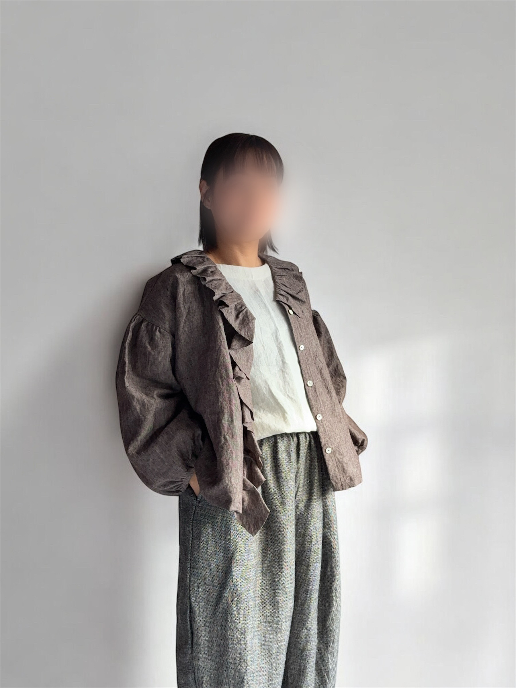 【送料込み2026】リネン100%｜ブラウス2種＋パンツ＋クロス（4点）