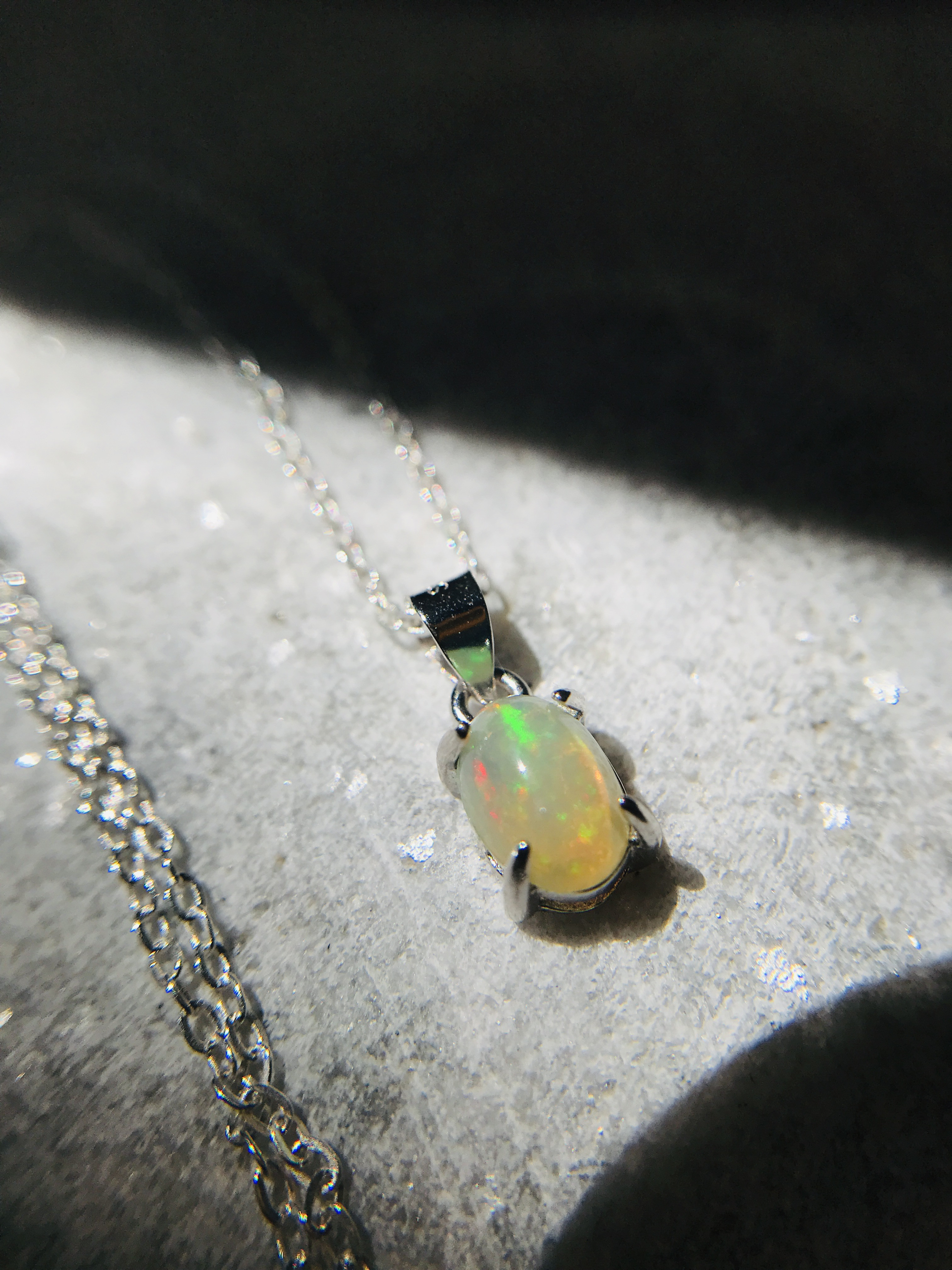 オパールカボション　ネックレス　silver