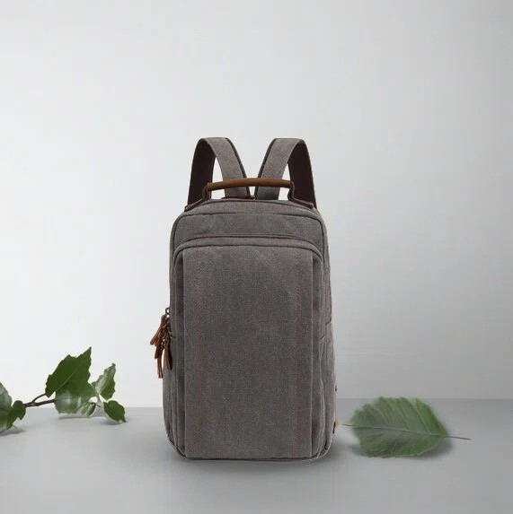 帆布×本革　リュック　2Way帆布　ノートパソコンが入る　撥水　バックパック　A4サイズ対応　　リュックサック