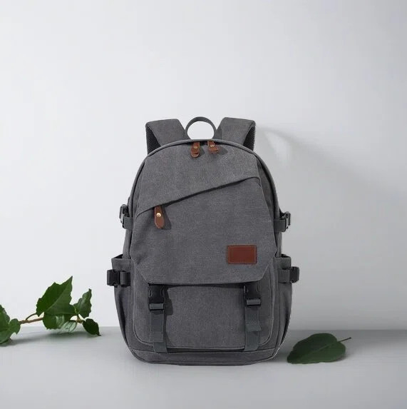 帆布×本革　リュック　2Way帆布　ノートパソコンが入る　撥水　バックパック　A4サイズ対応　　リュックサック