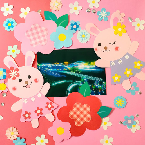 画用紙 ラミネート可 レトロ うさぎ かわいい 祝電 壁面 ～レトロ