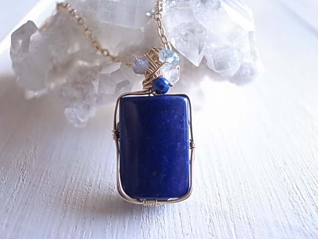 ラピスラズリ　スクエア　ペンダントトップ　アフガニスタン産