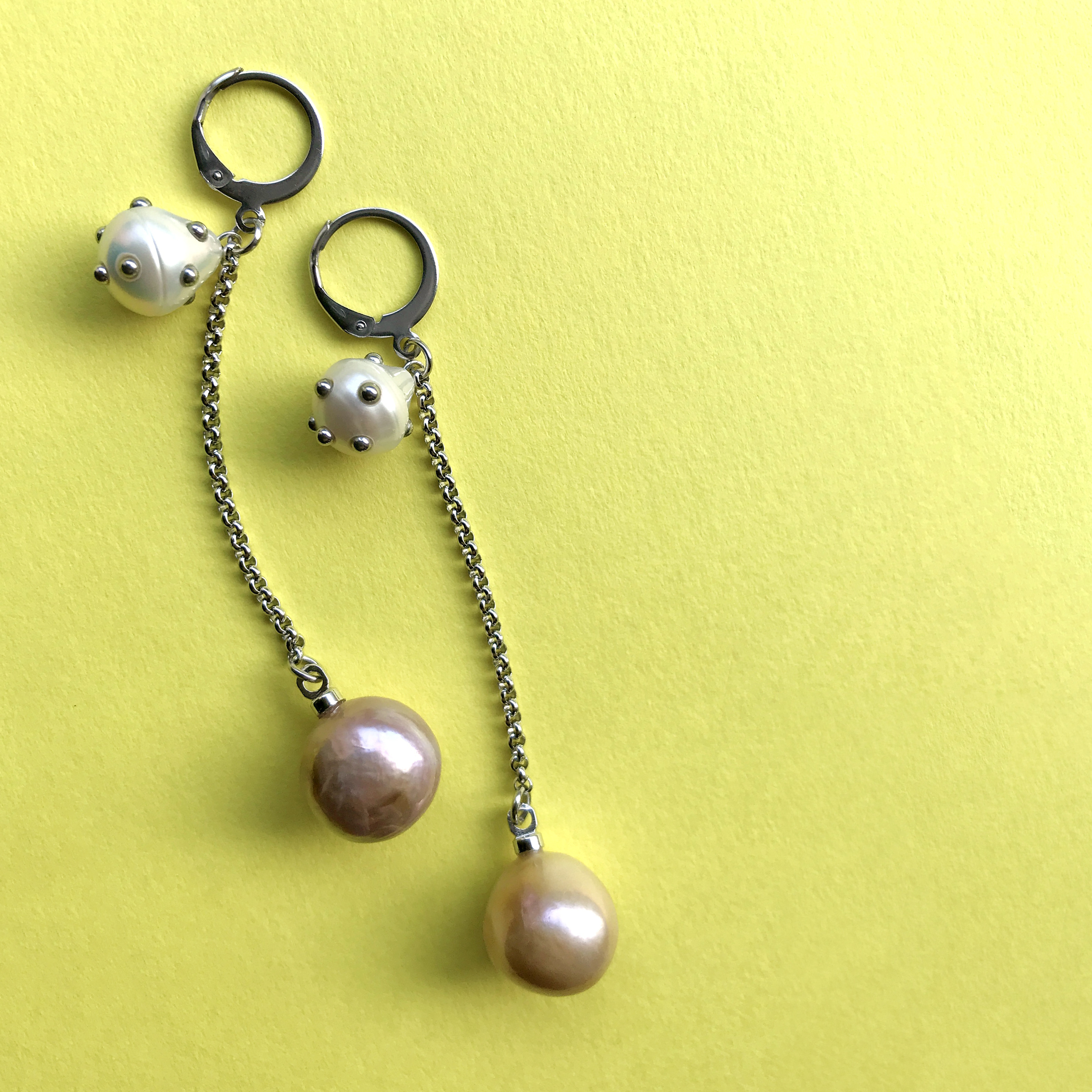 【一点物】淡水パール　ピアス