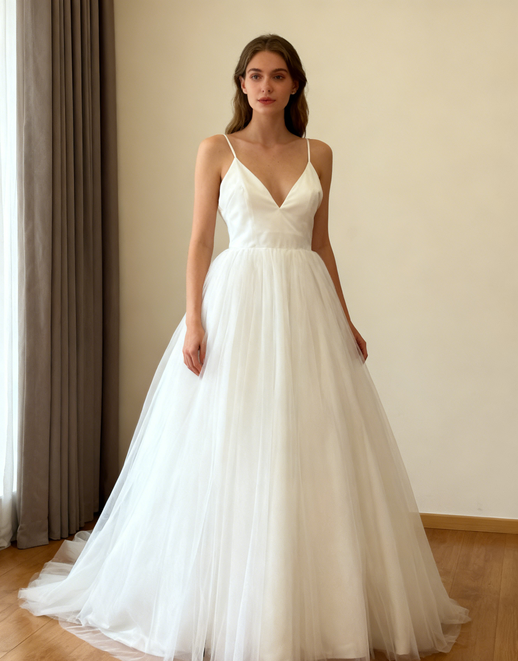 キャミソールドレス Vネック パーティードレス フレアスカート 披露宴/2次会/合コン/デート