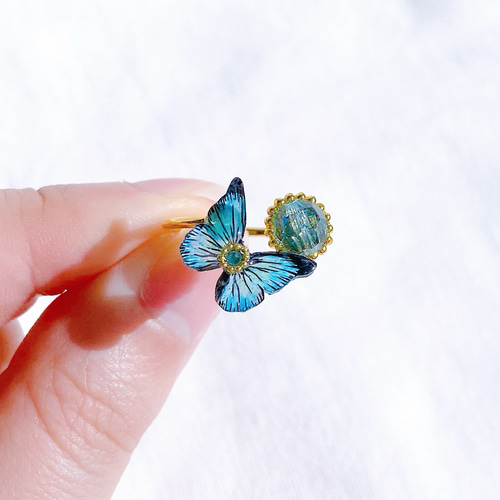 バタフライピンキーリング(moth green ) 指輪・リング Miki Ozawa 通販