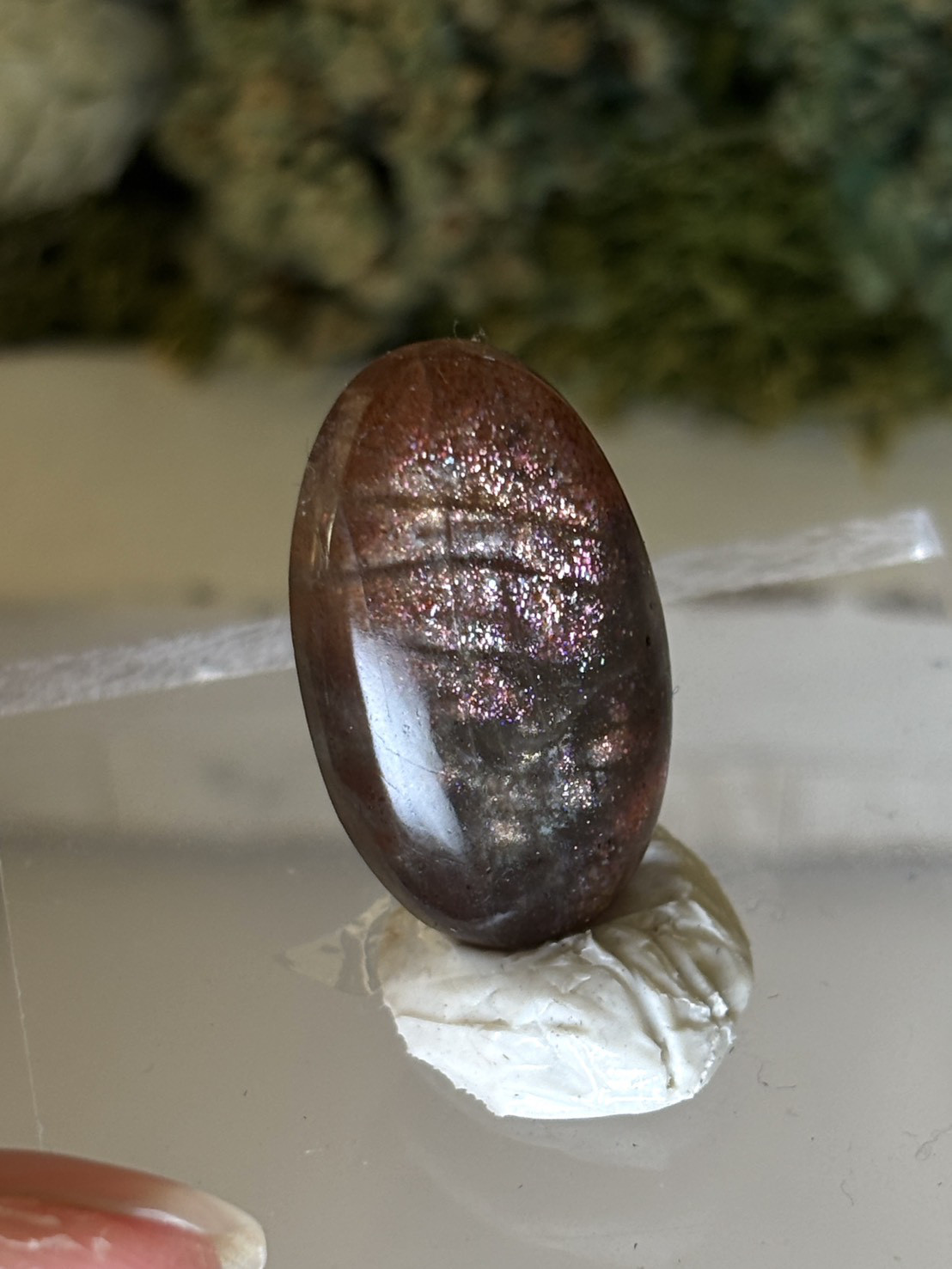 レア サンストーン ピンキッシュパープル イリデッセンス ルース06 天然石