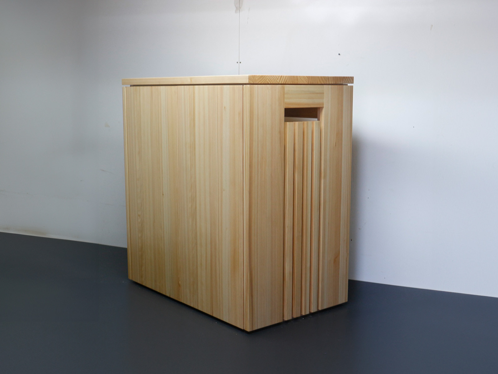 檜無垢材のアクアキャビネット   ７５×４５水槽用　高さ８０センチ　注文後製作