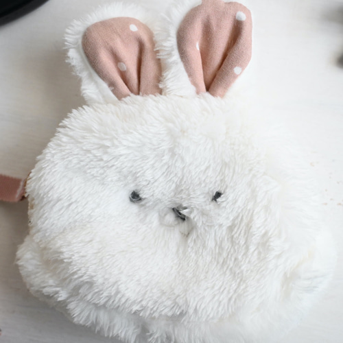ちょっと大きめお顔ポーチ 白うさぎちゃん ポーチ アトリエキューン