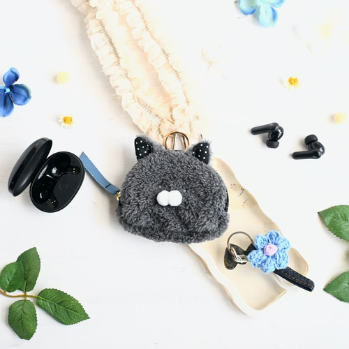 ちょっと大きめお顔ポーチ ブサねこちゃん ポーチ アトリエキューン