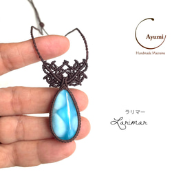 カイヤナイト・ラブラドライトとクリアクォーツの天然石マクラメ