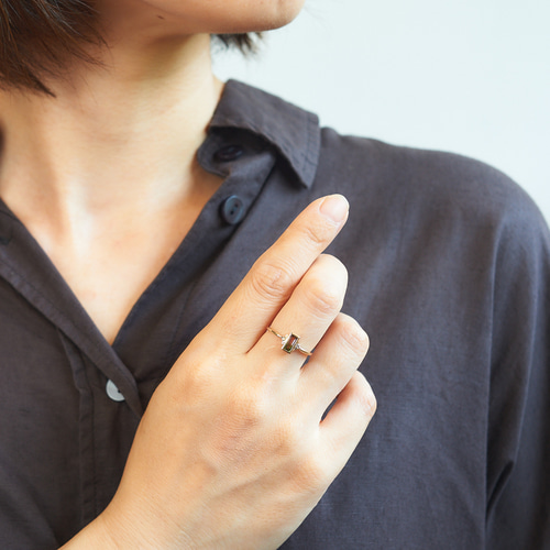 バイカラートルマリン ピンクオリーブ K10YG リング 指輪・リング