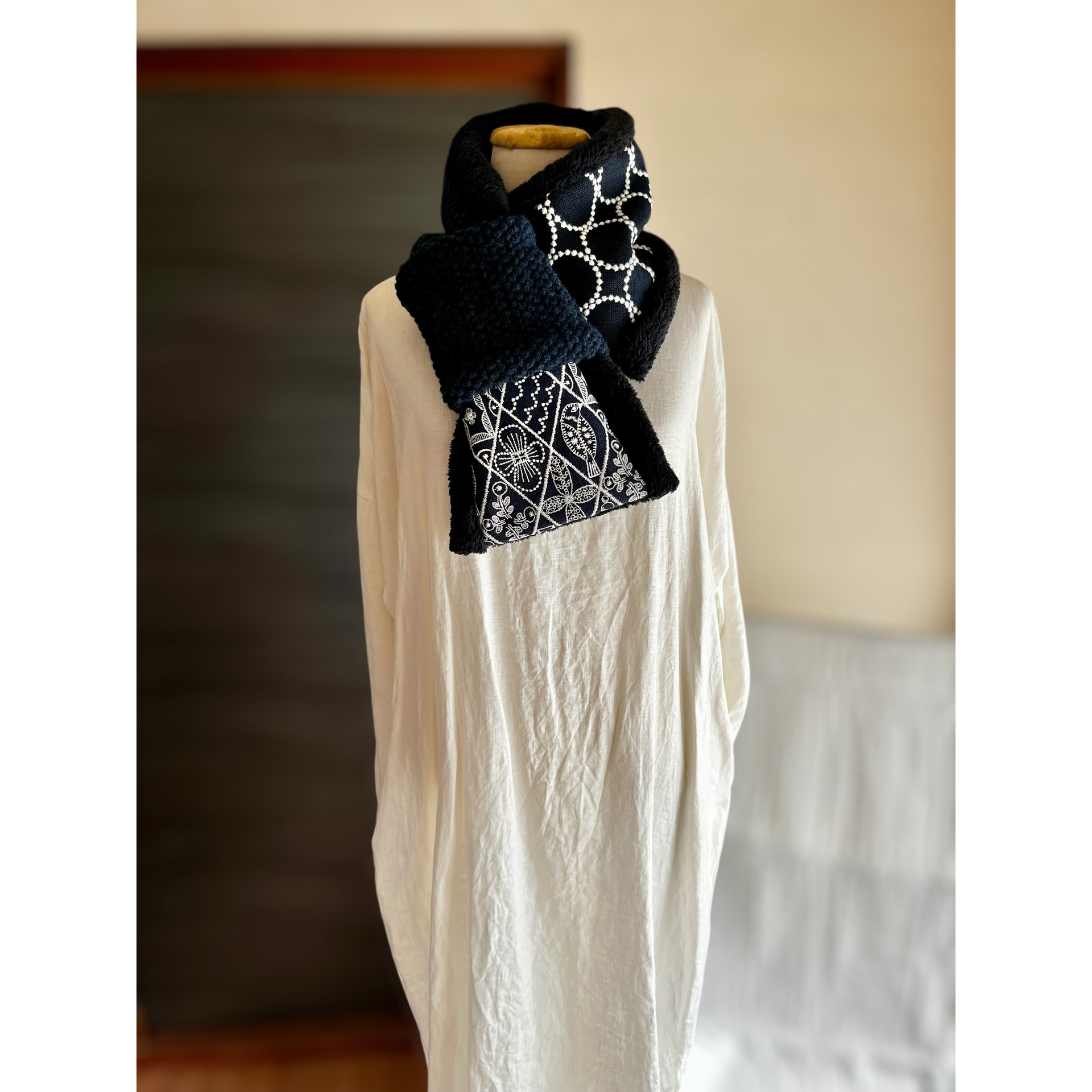 【マフラータイプ】symphony・tambourineネックウォーマーミナペルホネン生地使用