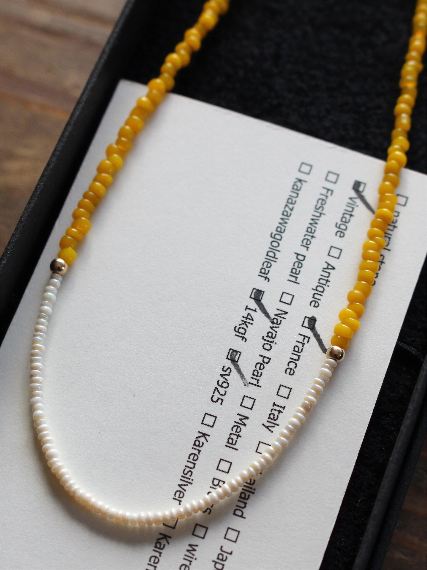 SPICE / フランスヴィンテージビーズ　ショートネックレス（YL） 5,434円