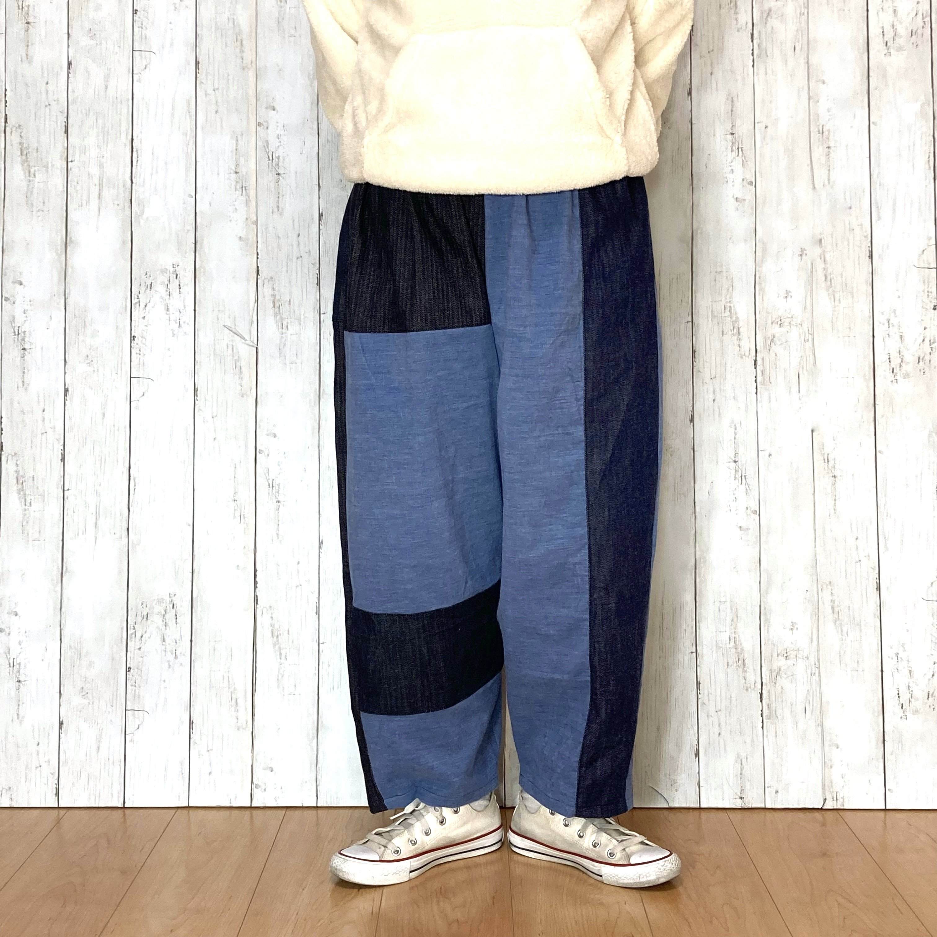岡山デニムとコーデュロイのハギパンツby花織［Y2553］