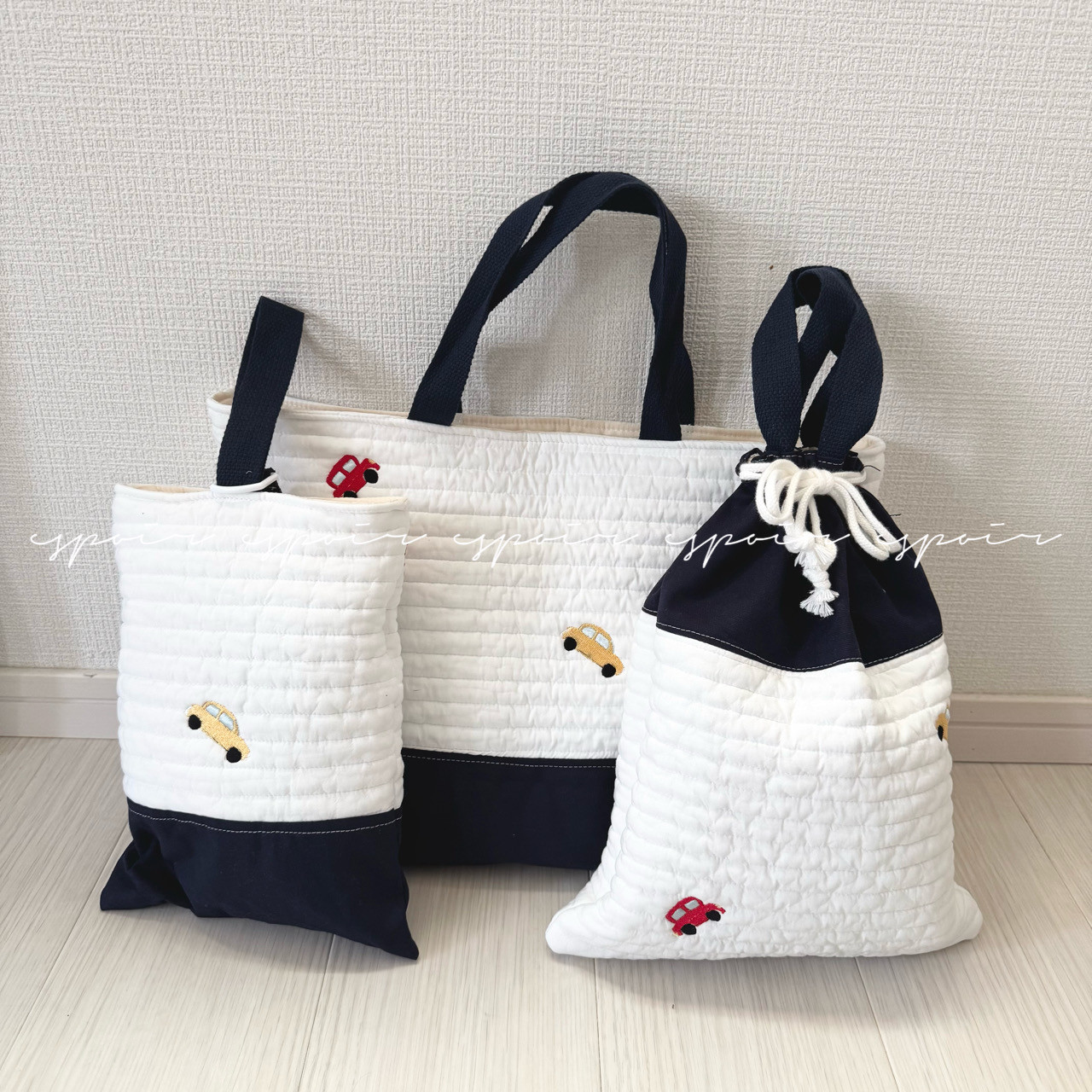 【送料無料】入園入学3点セット/刺繍はたらくくるまと信号機