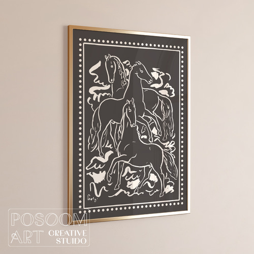 干支 馬 ポスター｜GOOD LUCK, HORSE｜モダンアート ポスター レオ