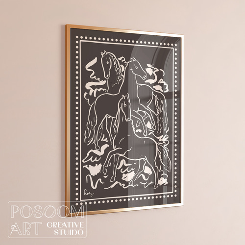 干支 馬 ポスター｜GOOD LUCK, HORSE｜モダンアート ポスター レオ