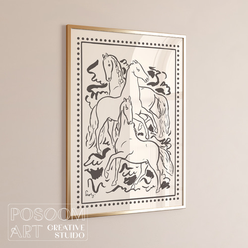 干支 馬 ポスター｜GOOD LUCK, HORSE｜モダンアート ポスター レオ