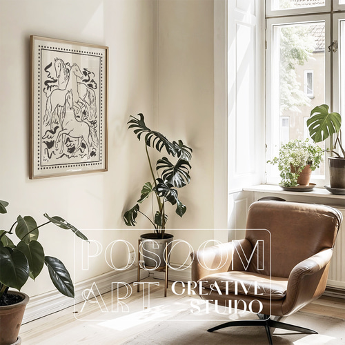 干支 馬 ポスター レオ・ヘステル [Three Horses] ウマ